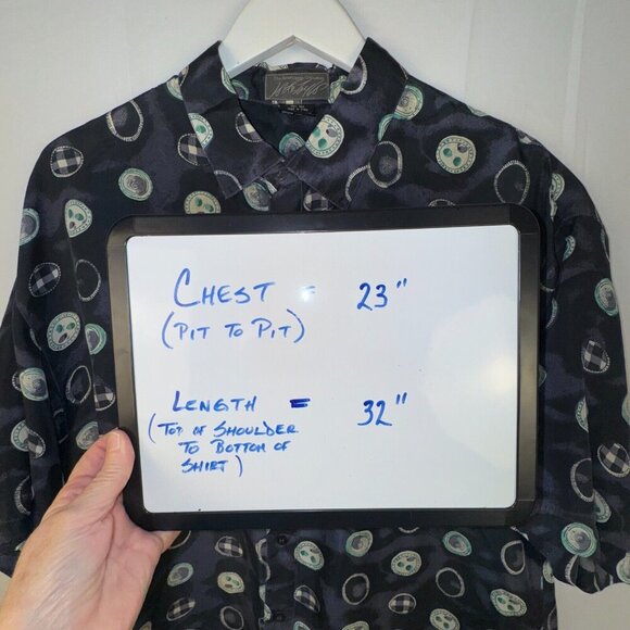 Lord & Taylor Mens Size L Kensington Collection 100% Silk Shirt Fun Pattern - Picture 6 of 8